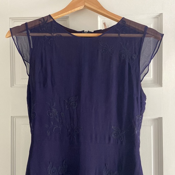 Elie Tahari Royal Purple Lace Sheer Dress - Picture 3 of 11